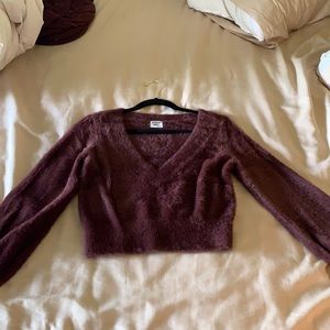 Fuzzy Maroon Sweater